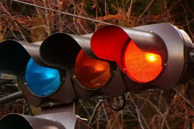 Blue Traffic Lights In Japan