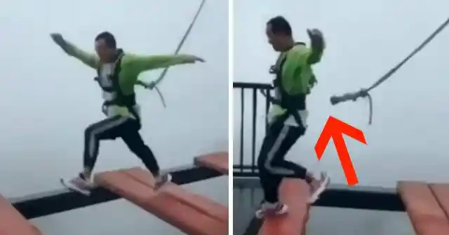 #15. Man Nearly Falls Off Gap Bridge