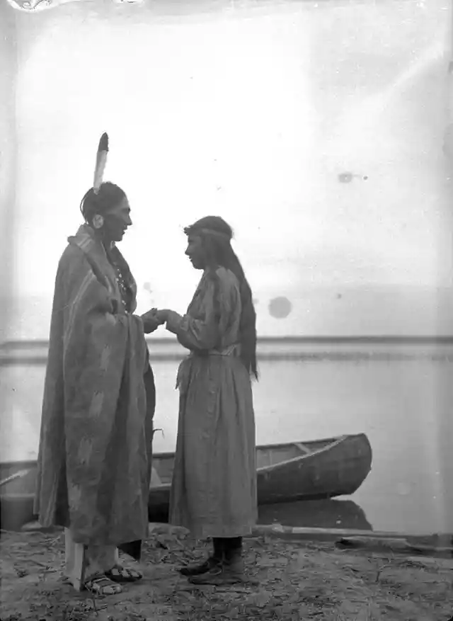 Young Couple Near The Waterhen River