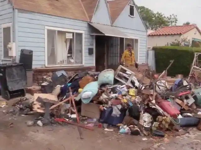 Firemen Arrive At The Scene, Tell Old Lady To Never Go Back Inside The House Again