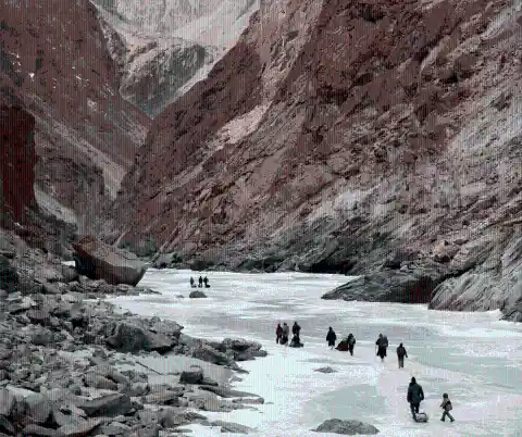 Walk A Frozen River In India