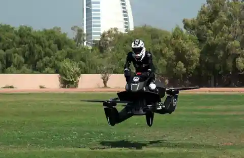 Police Officers Riding Hoverbikes