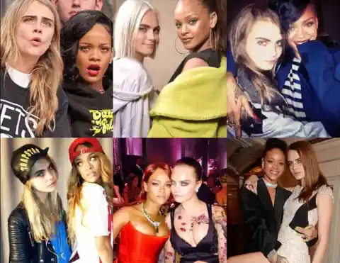 #21. Rihanna And Cara Delevingne